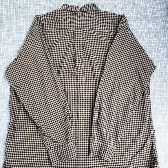Tommy Hilfiger Button Down Plaid Shirt Brown Tan Men's L - Picture 12 of 16